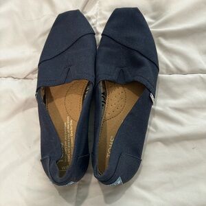 Toms Dark Blue Canvas Slip-Ons
